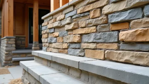 Układanie kamienia elewacyjnego na zewnątrz